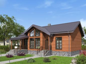 Одноэтажный дом с тремя спальнями, кухней-гостиной и вторым светом